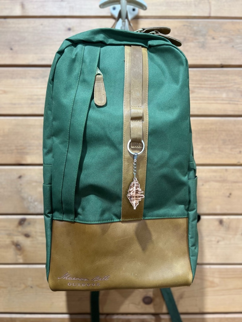 Maroon Bell Outdoor Weekender Backpack Olive Canvas Leather Limited Edition